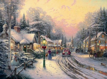 ヴィレッジ・クリスマス トーマス・キンケード Oil Paintings